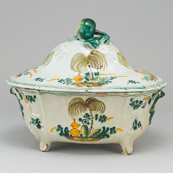 A faience tureen with cover, Northern Europe, 19th Century.