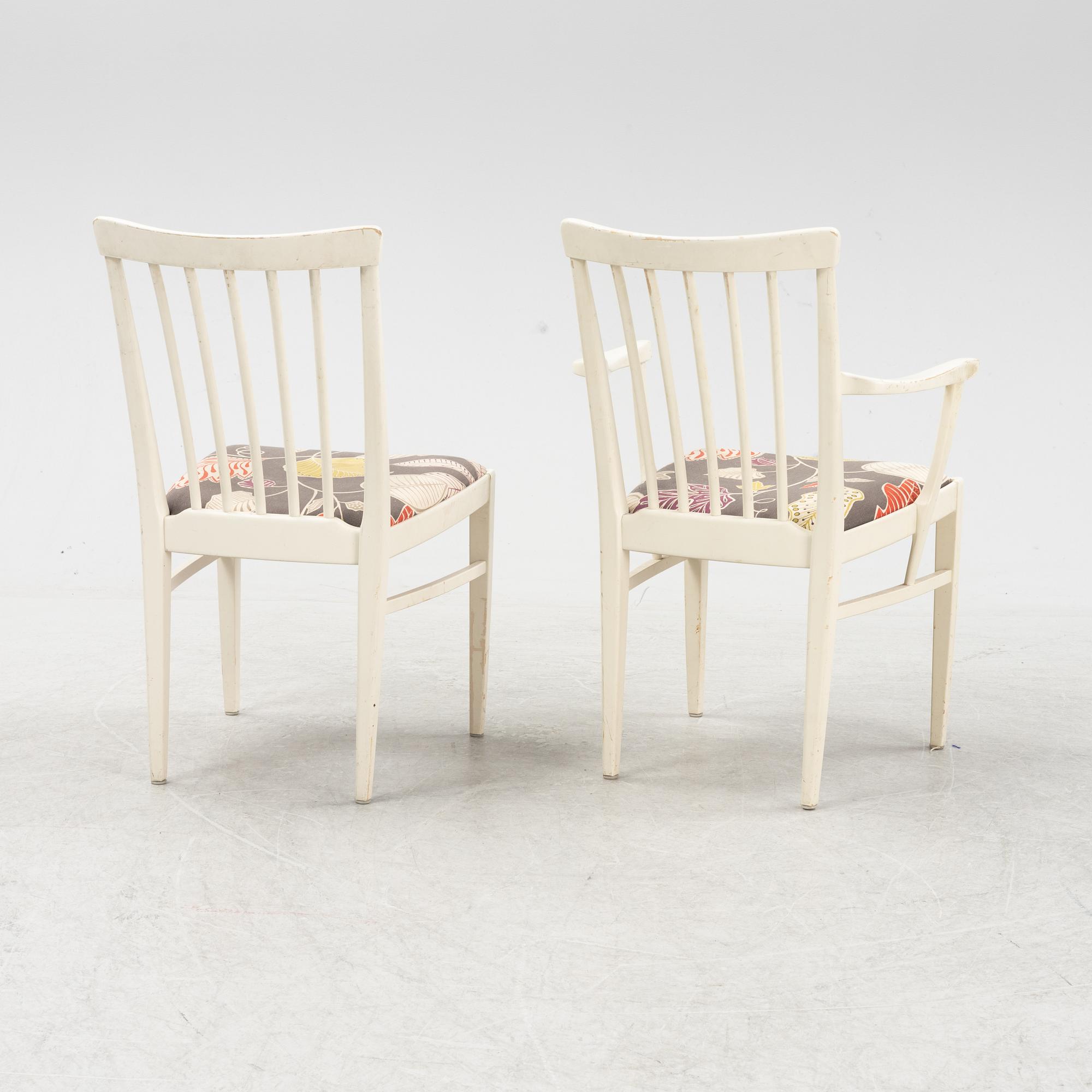 Carl Malmsten, matbord med 4 karmstolar och  7 stolar, "Herrgården", Bodafors, 1900-talets andra hälft.