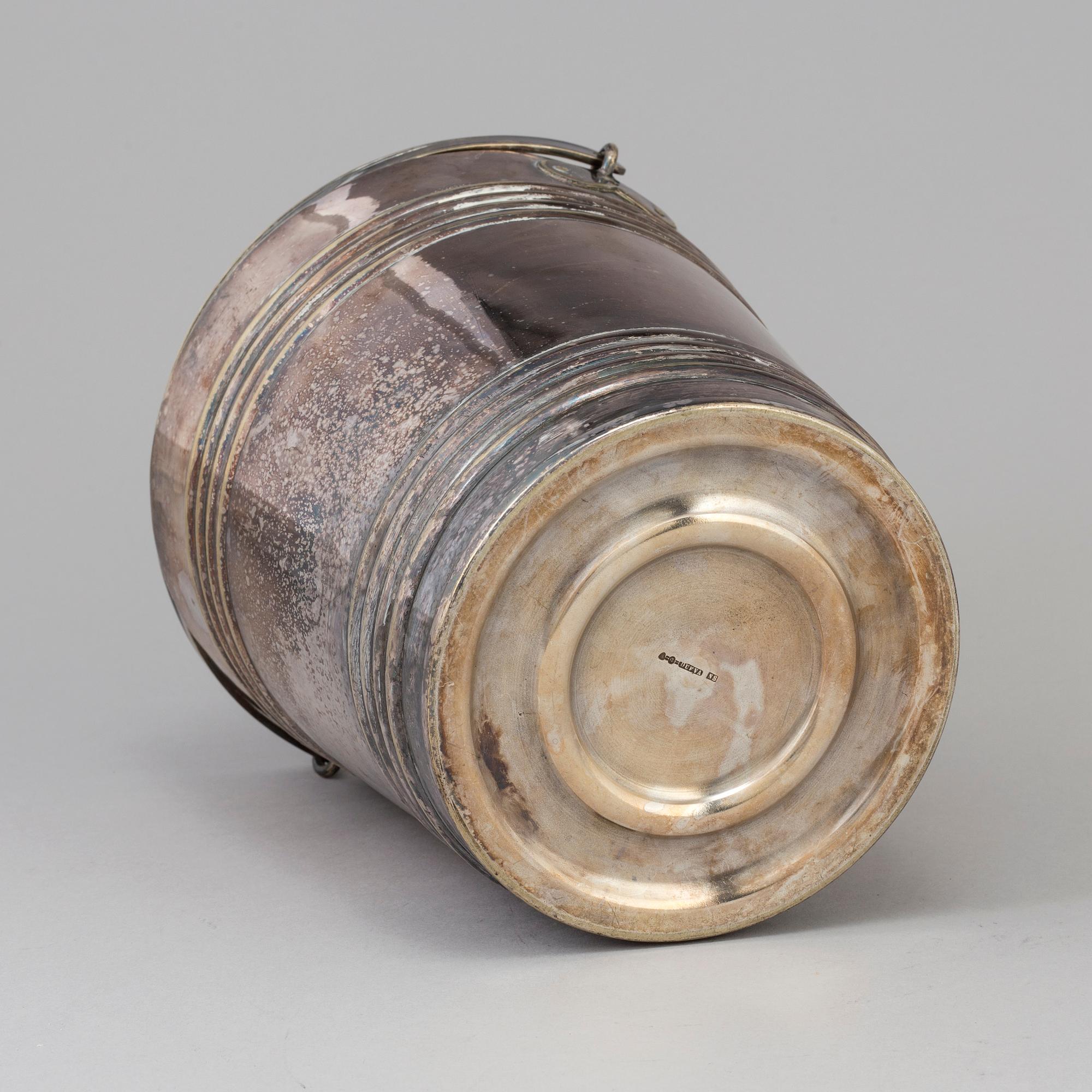 An early 20th century silver plated ice bucket by A.G. Dufva.