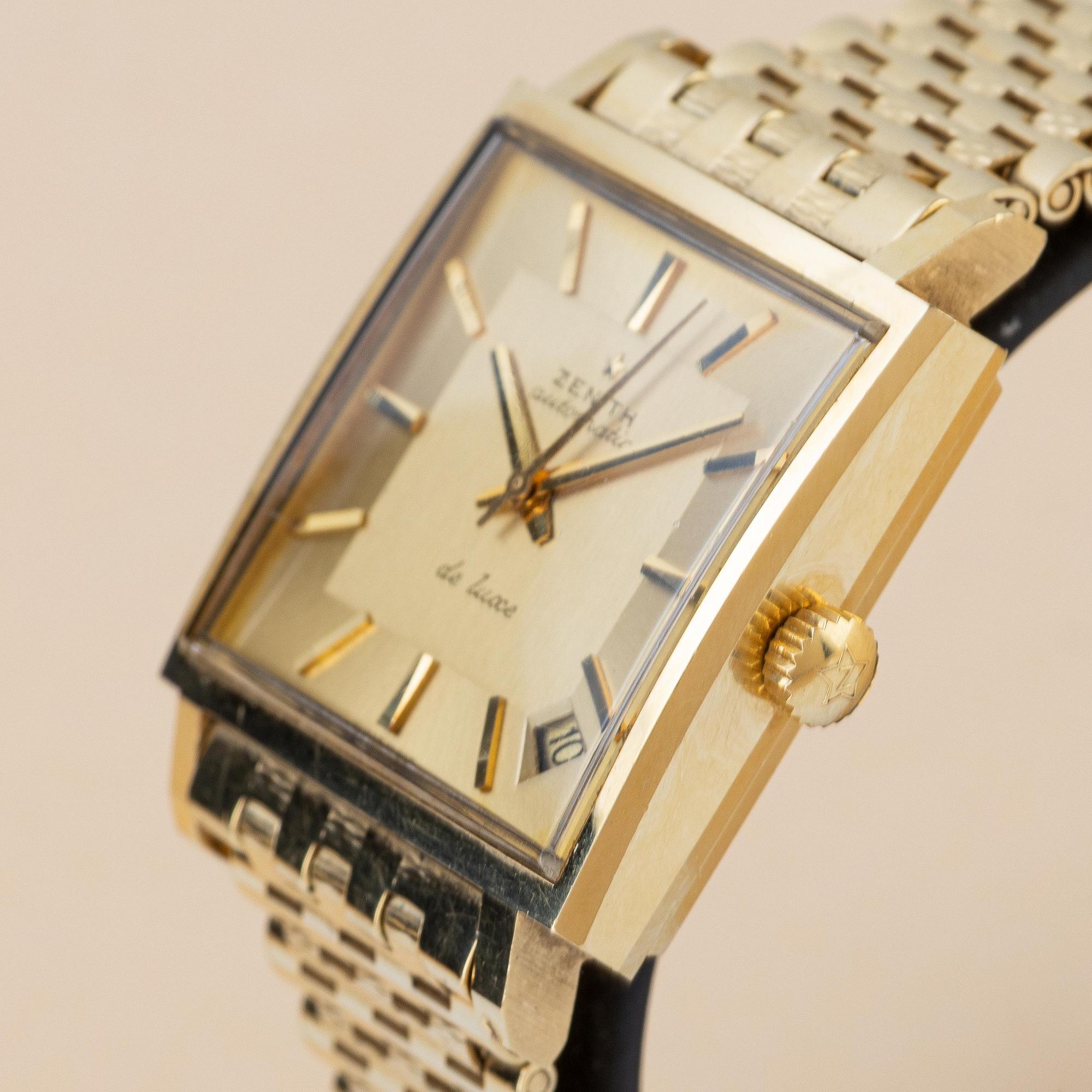 Zenith, de luxe, "Full Gold", "NSA Bracelet", ca 1968.
