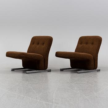 Stockum Design, a pair of 'Pamela'/'S-30' armchairs, Vemo Industri AB, launched 1973.