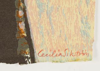 Cecilia Sikström, lithograph in colours, signed 17/180.