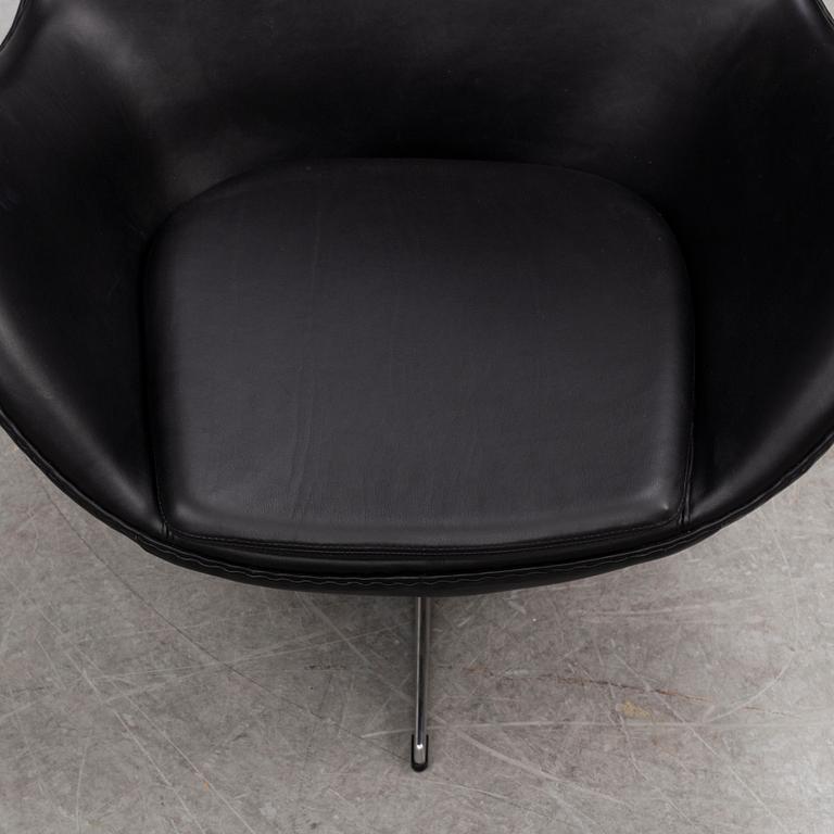 ARNE JACOBSEN, an 'Egg chair' easy chair, designed for Fritz Hansen, Denmark.