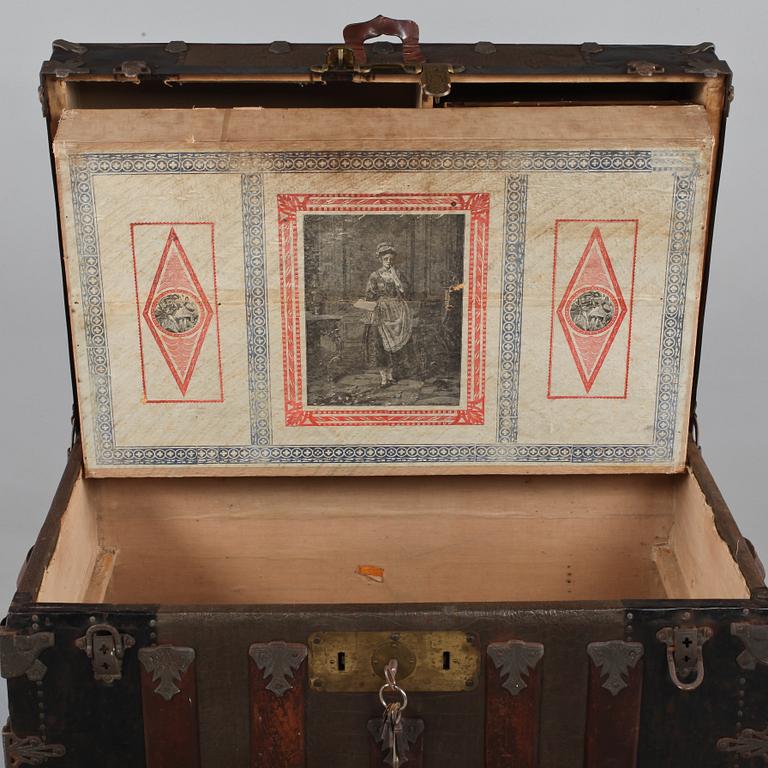 KOFFERT, Martin Mathias Secor, Chicago, omkring sekelskiftet 1800/1900, etikettmärkt.