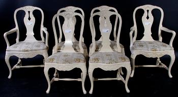 MATSALSGRUPP, 8 delar, rokokostil, 1900-talets mitt.
