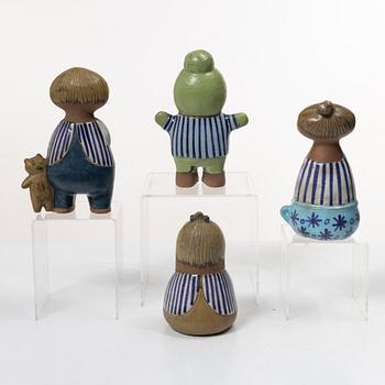 Lisa Larson, Figurines, 4 pcs, stoneware, from the “Larsons ungar” series, Gustavsberg.