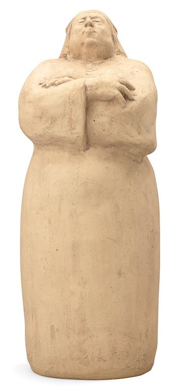 An Åke Holm terracotta figure of a woman, Höganäs 1940's.
