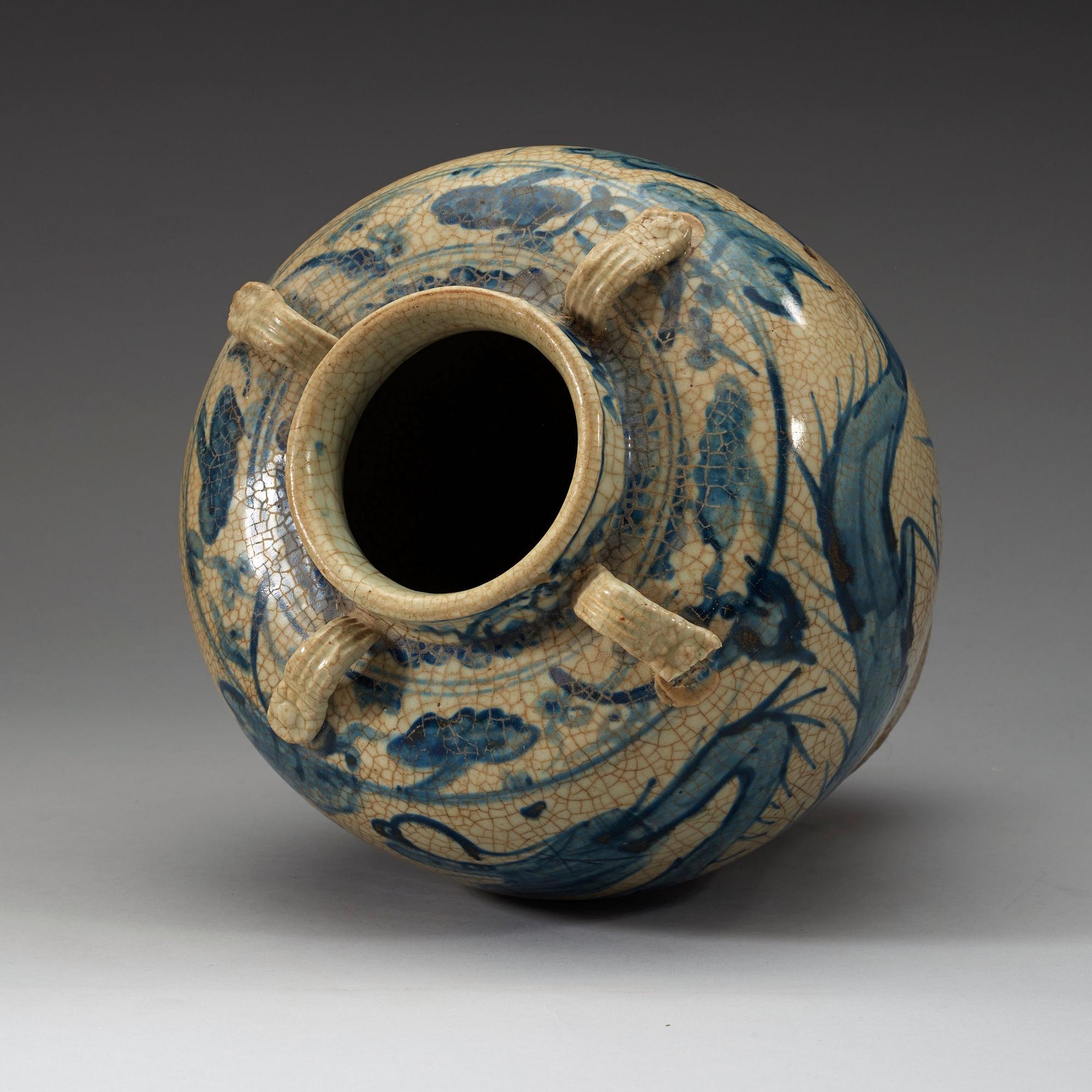 A blue and white jar, Ming dynasty (1368-1643).