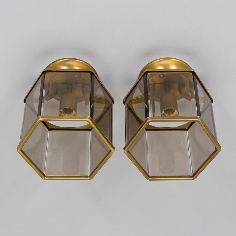 A pair of late 20th century ceiling lamps.