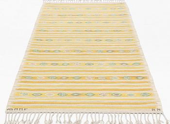 Barbro Nilsson, a carpet, "Hjortron", flat weave, ca 242,5 x 121 cm, signed AB MMF BN.