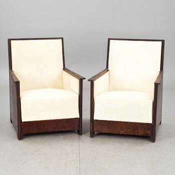 FÅTÖLJER, ett par, Art deco, 1900-talets början.