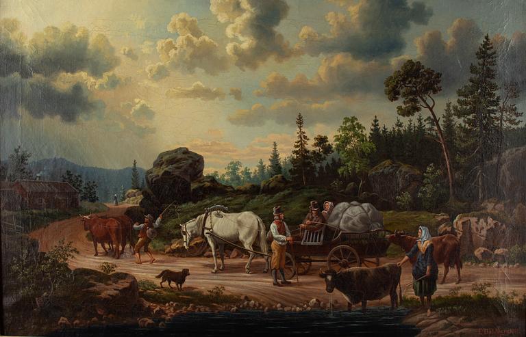 UNKNOWN ARTIST, oil on canvas, siugned E., Dahlberg and dated 1881.