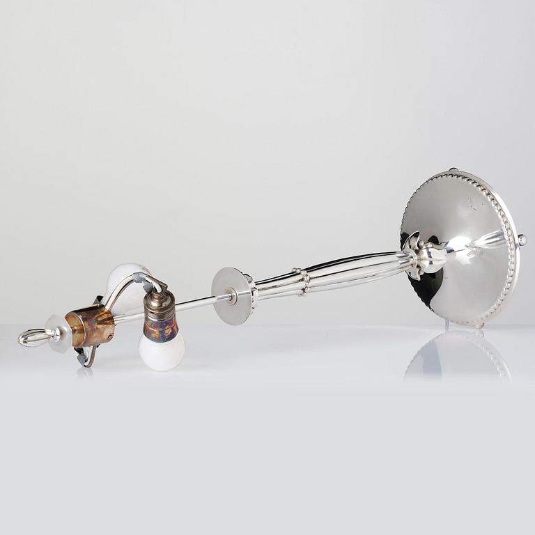 Firma Carl Hoff, a silver table lamp, Swedish import marks, Helsingborg 1929.