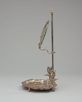 A Swedish Rococo 18th century silvered ink-stand, possibly by A. Högberg.
