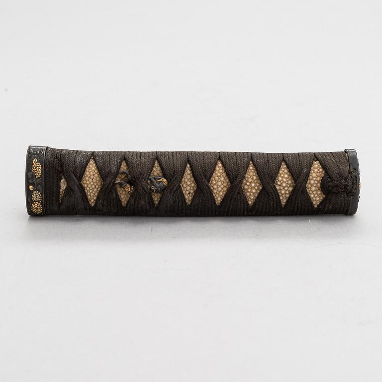 Japanese sword mountings, tsuba and tsuka.