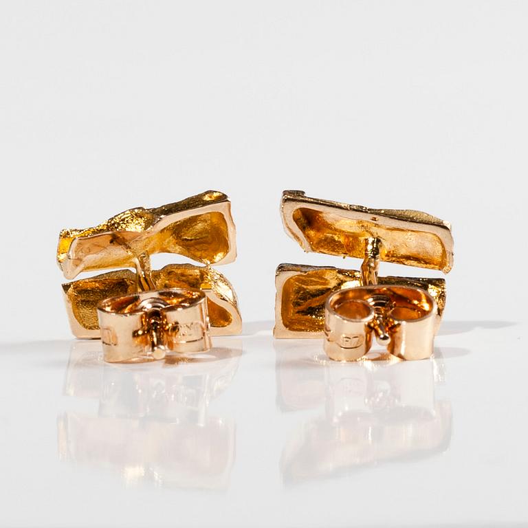 ÖRHÄNGEN, 14K guld, Björn Weckström Lapponia 1970. Vikt 2,7 g.