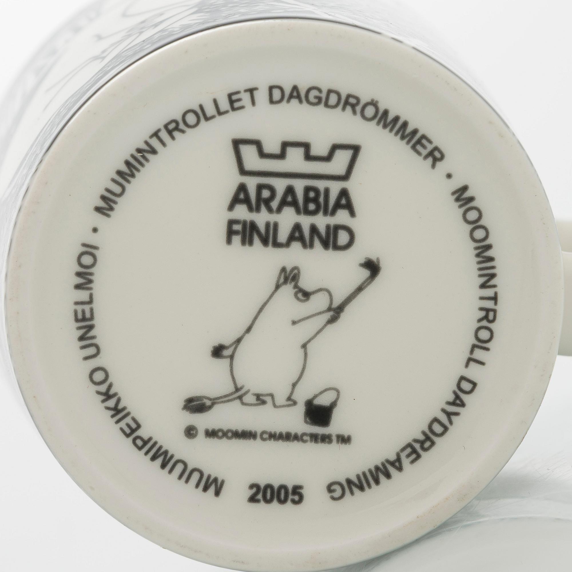 Muminmugg, "Mumintrollet dagdrömmer", porslin, Moomin Characters, Arabia 2005.