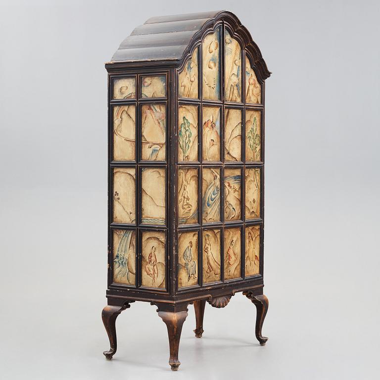 Tor Hörlin, a Swedish Grace decorated oak cabinet, dated 1920.