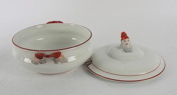 GRÖTSKÅL och KANNA, flintgods, Rörstrand.