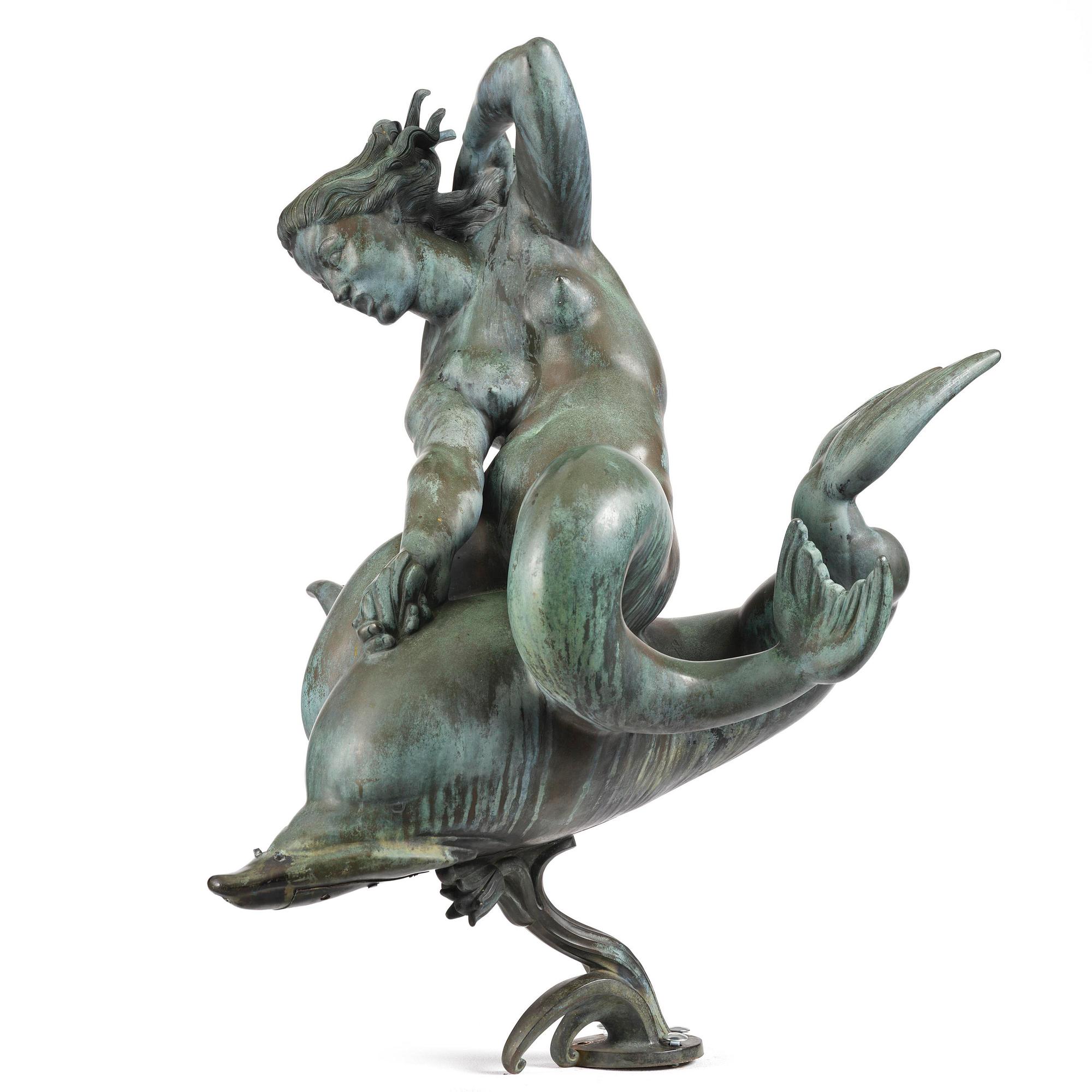 Carl Milles, "Solglitter" / "Najad på delfin" (Sunglitter / Naiad and dolphin).