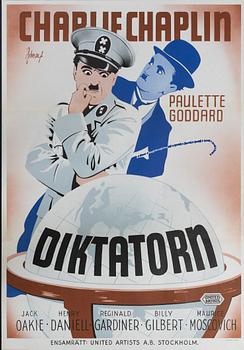 Eric Rohman, a vintage movie poster, 'Diktatorn (The Great Dictator)', 1945.