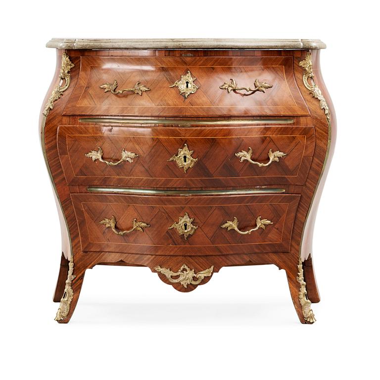 A Swedish Rococo commode by G Foltiern, master 1771.