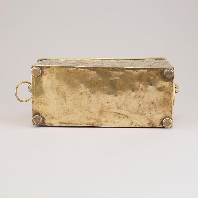 A 18th century brass jardiniere.