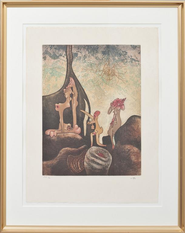 ROBERTO MATTA, färgetsning, signerad och numrerad E.A 1/10.