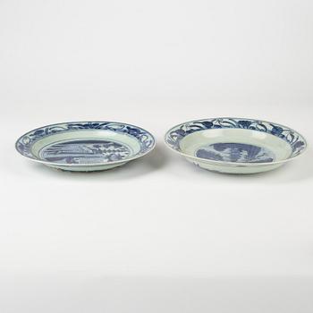 Two blue and white dishes, Ming dynasty, Wanli (1572-1620).