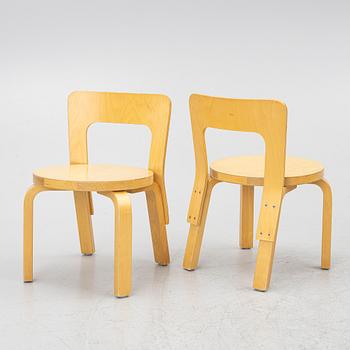 Alvar Aalto, children's chairs, 6 pcs, Artek, Finland.