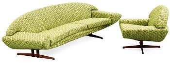 97. A Johannes Hansen 'Capri' sofa and armchair by Trensum 1950's-60's.