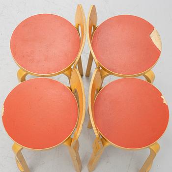 Alvar Aalto, four 'K65' bar stools, Artek, Finland, 2002.