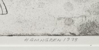 HANS HAMNGREN, färgetsningar 2 st, signerade och numrerade 50 resp 55/150, daterade 1978.