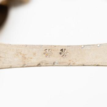 Sixteen silver spoons and seven teaspoons, Sweden, 19th and 20th century.