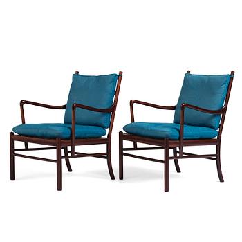 417. Ole Wanscher, a pair of mahogany 'Colonial Chairs' PJ149. Poul Jeppesen Denmark.