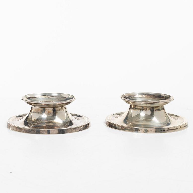David Andersen, ljusstakar, ett par, silver, Norge, 1900-talets första hälft.