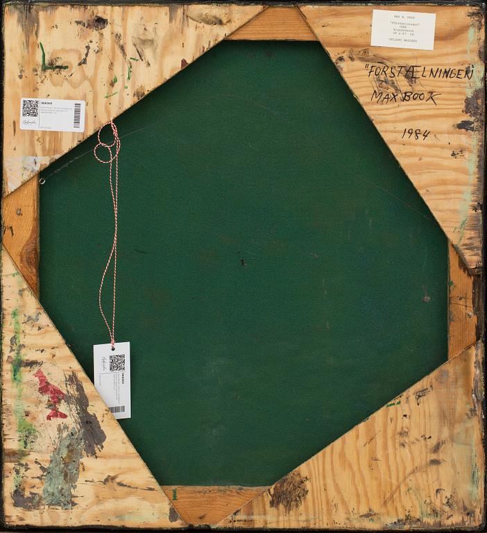 MAX MIKAEL BOOK, mixed media on canvas, signed and dated.