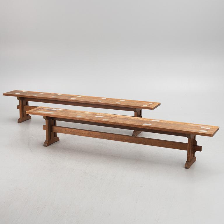 Benches a pair, 20th century.