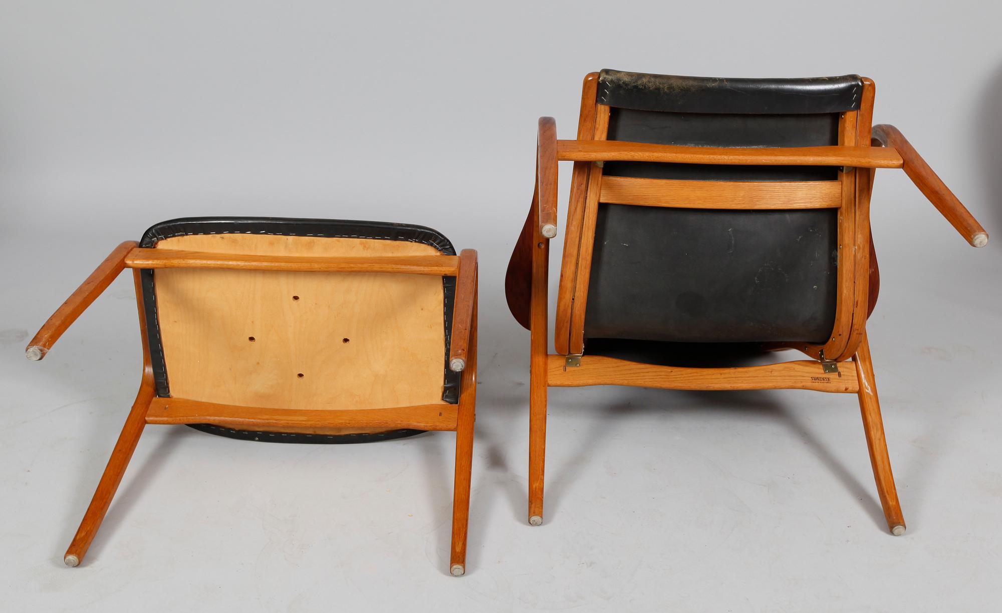 FÅTÖLJ MED FOTPALL, "Kurva", Yngve Ekström för Swedese.