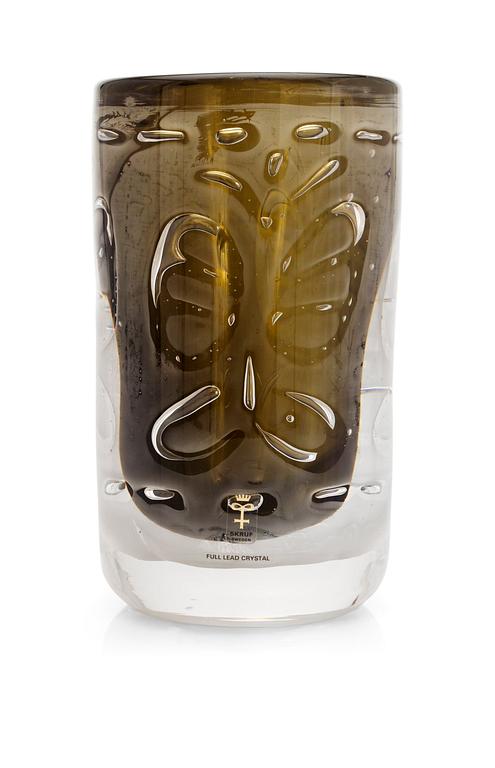 A Bengt Edenfalk glass vase, "Thalatta", Skruf 1970´s.
