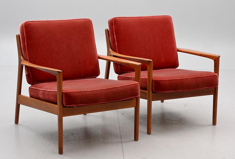 FÅTÖLJER, ett par, "USA 75", Folke Ohlsson, Dux.