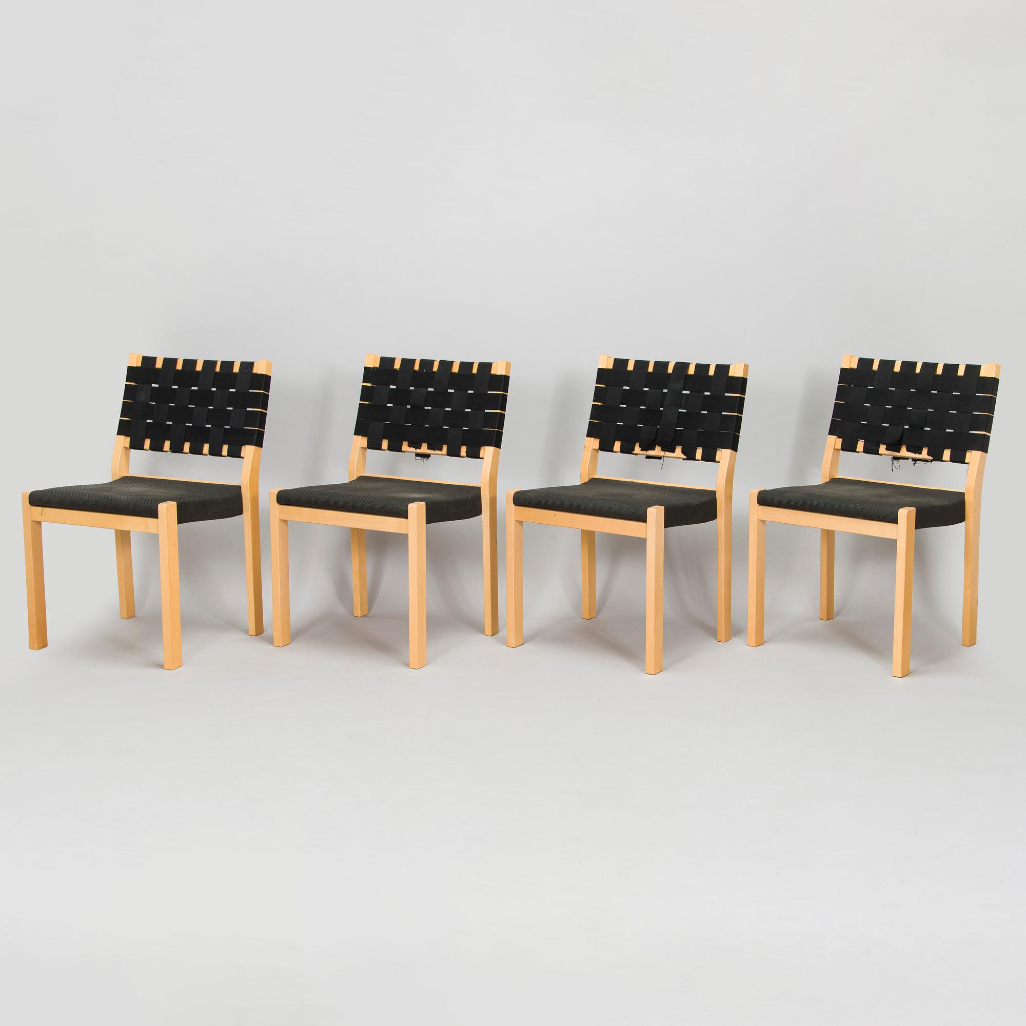 Alvar Aalto, stolar, 4 st, modell 611, Artek 2006.