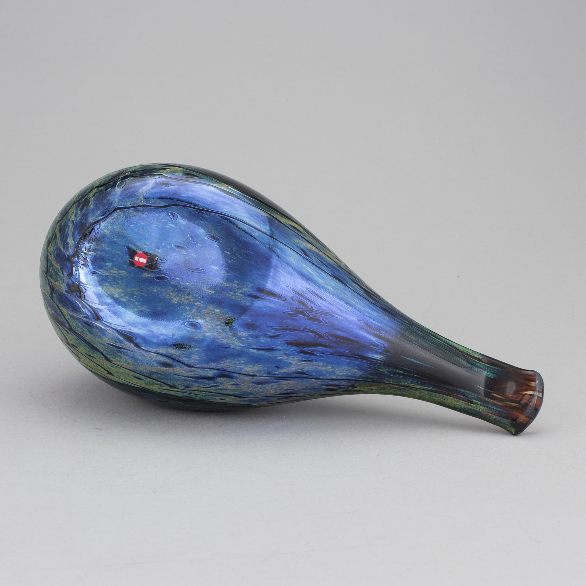 OIVA TOIKKA, skulptur, glas, "Metso", Nuutajärvi Notsjö Pro Arte, Iittala, signerad.