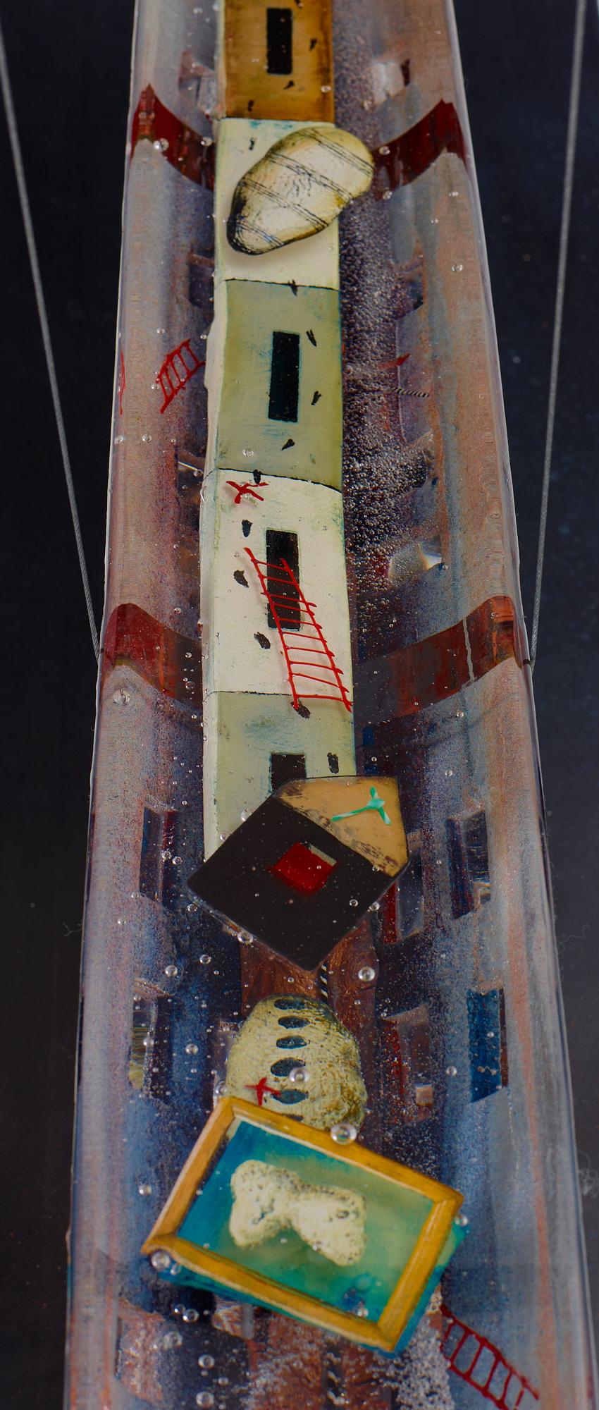 BERTIL VALLIEN, skulptur, båt, "Funnel", Kosta Boda 2004.
