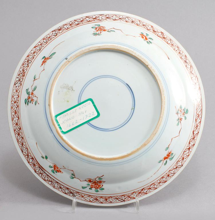 TALLRIKAR, 3st, porslin, Kina, Kangxi, 1700-tal.
