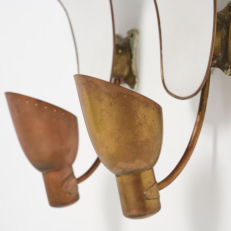 Carl-Axel Acking, a pair of wall lamps model "5029", Bröderna Malmströms Metallvarufabrik, Malmö, 1940s.