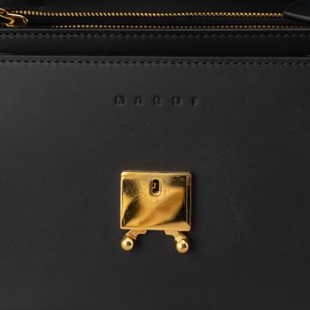 Marni, a black leather 'Trunk' cross body bag, 2019.