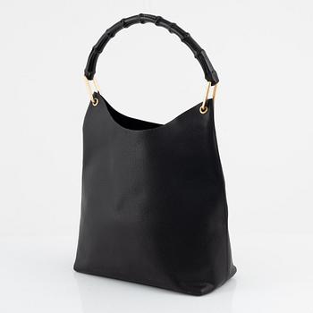 Gucci, a black leather 'Bamboo' bag.