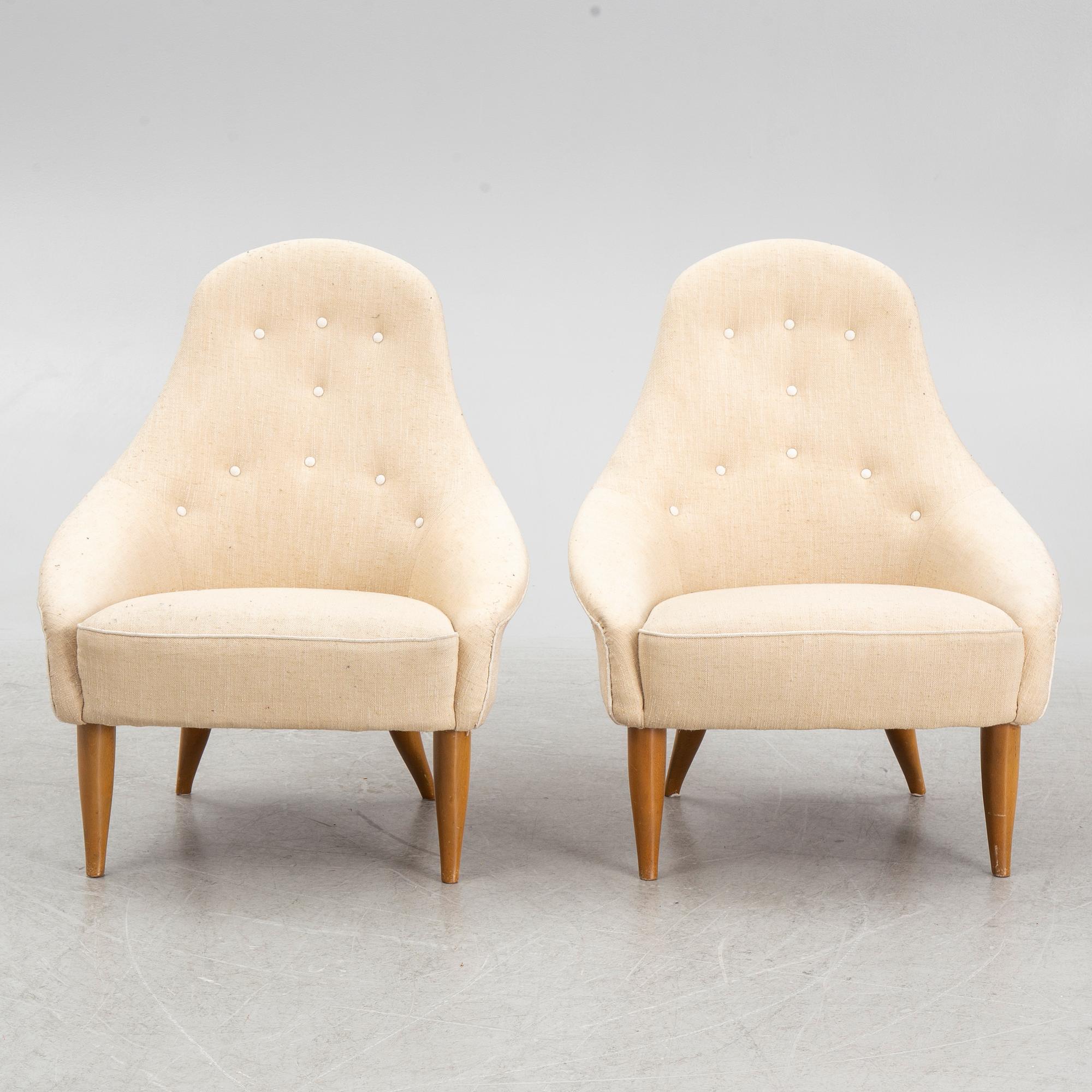 Kerstin Hörlin-Holmquist, fåtöljer ett par, "Lilla Eva", ur serien "Paradiset", Triva, Nordiska Kompaniet.