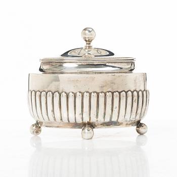 A Swedish silver sugar box, mark of Nils Leonard Dahlström & Co, Örebro 1921.